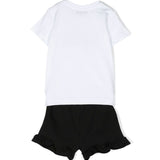 MSGM Kids Completo T-shirt e Short Bianco/Nero per Neonate
