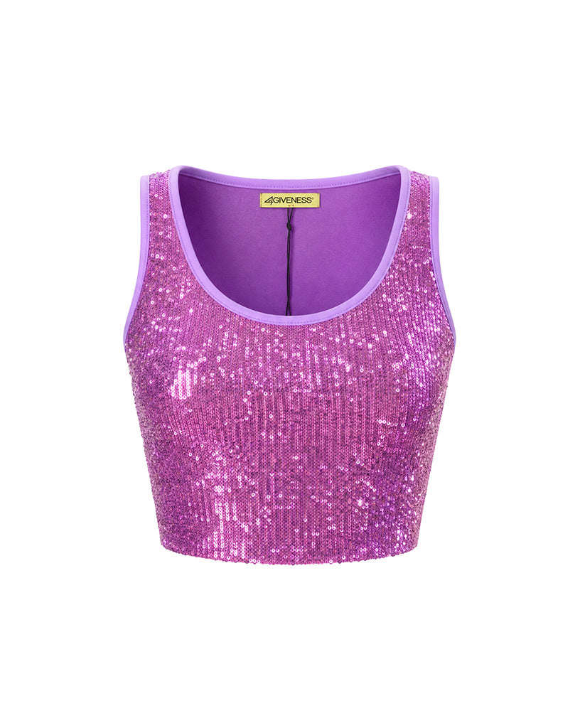 4giveness Kids Top in Pailettes Lilla per Bambine