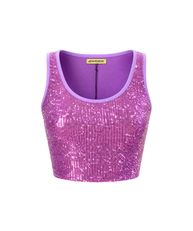 4giveness Kids Top in Pailettes Lilla per Bambine