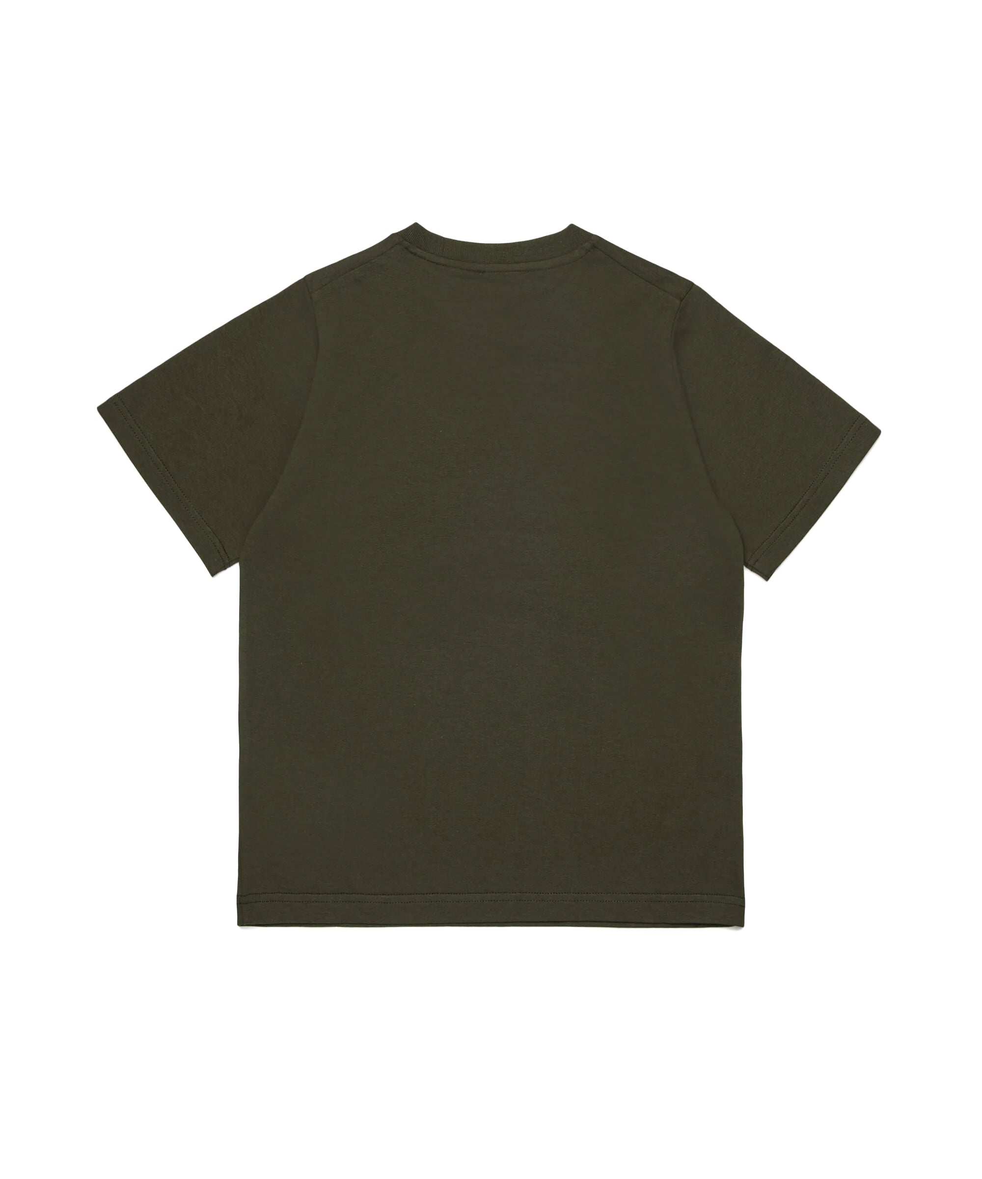 Dsquared2 Kids T-Shirt Girocollo Verde Militare con Stampa Logo a Contrasto per Bambini