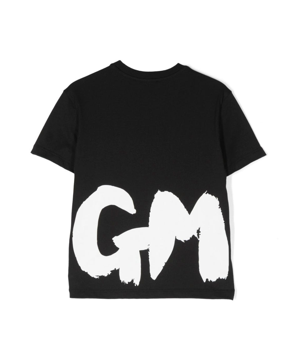 MSGM Kids T-shirt Nera con Stampa Logo per Bambini (retro)