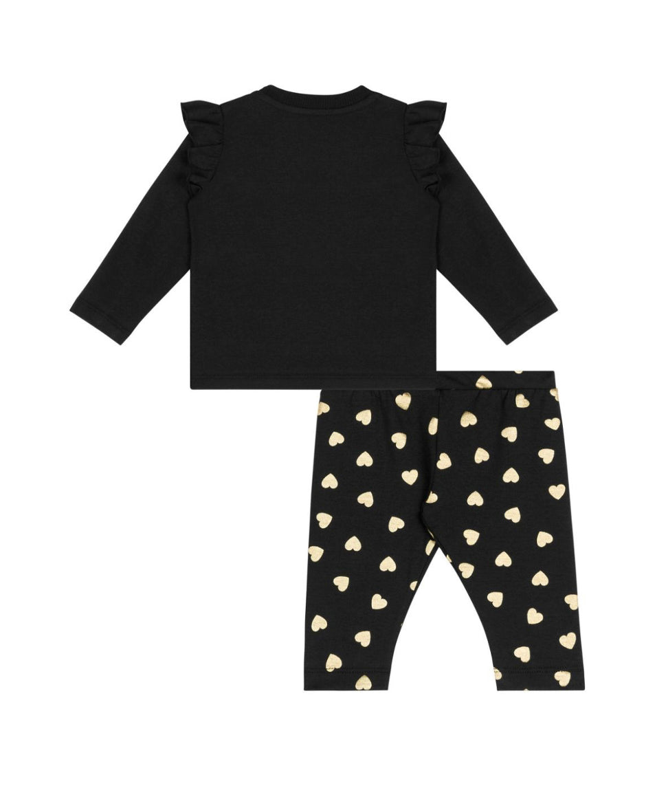 Moschino Kids Completo Blusa Con Stampa con Leggings Neri con Stampa per Neonate (retro)