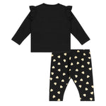 Moschino Kids Completo Blusa Con Stampa con Leggings Neri con Stampa per Neonate (retro)