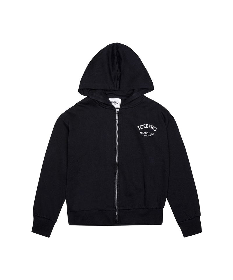 Iceberg Kids Felpa Nero con Logo per Bambini