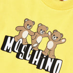 Moschino Kids T-Shirt Giallo con Logo Teddy Bear per Neonate