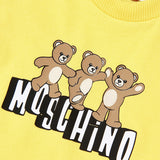 Moschino Kids T-Shirt Giallo con Logo Teddy Bear per Neonate