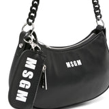 Msgm Kids Borsa a Spalla Nera con Catena (lato)
