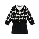 Moschino Kids Abito con Cardigan Bianco/Nero per Neonate