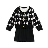Moschino Kids Abito con Cardigan Bianco/Nero per Neonate