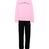 John Richmond Kids Completo Tuta in Felpa Rosa con Logo Lettering per Bambine