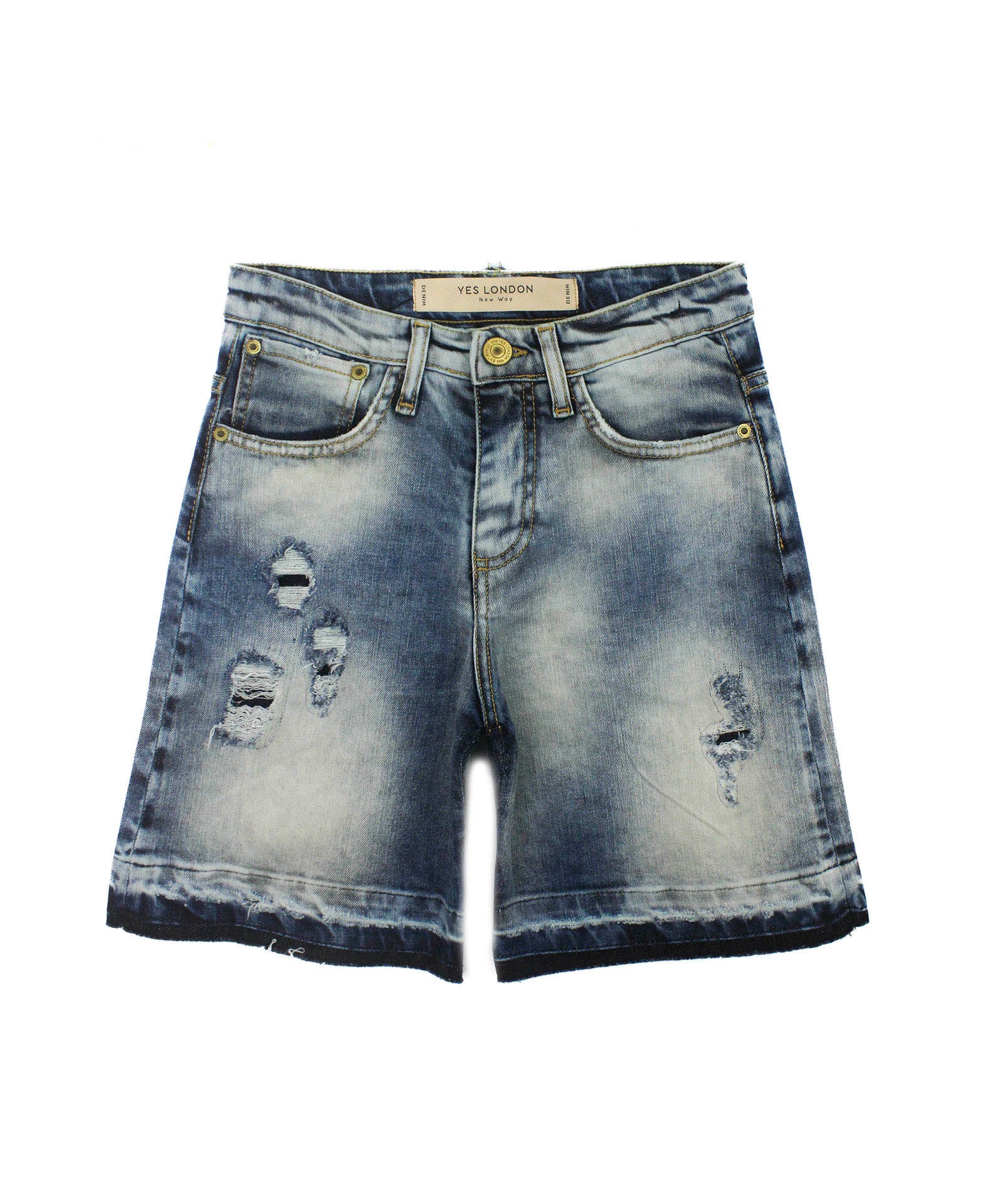 Yes London Bermuda Denim con Strappi per Bambini