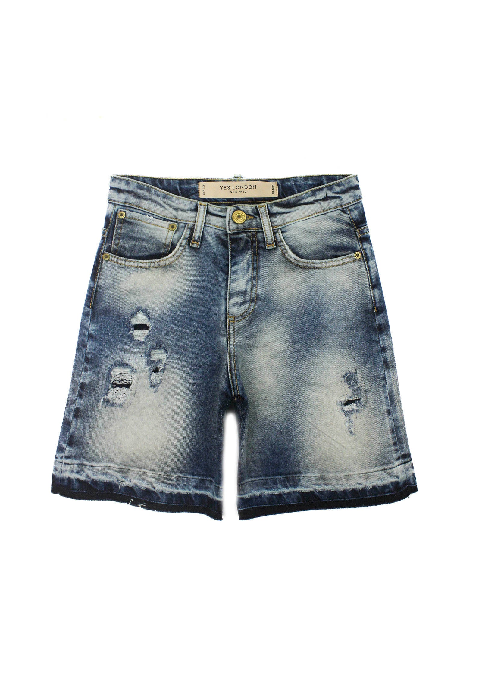 Yes London Bermuda Denim con Strappi per Bambini