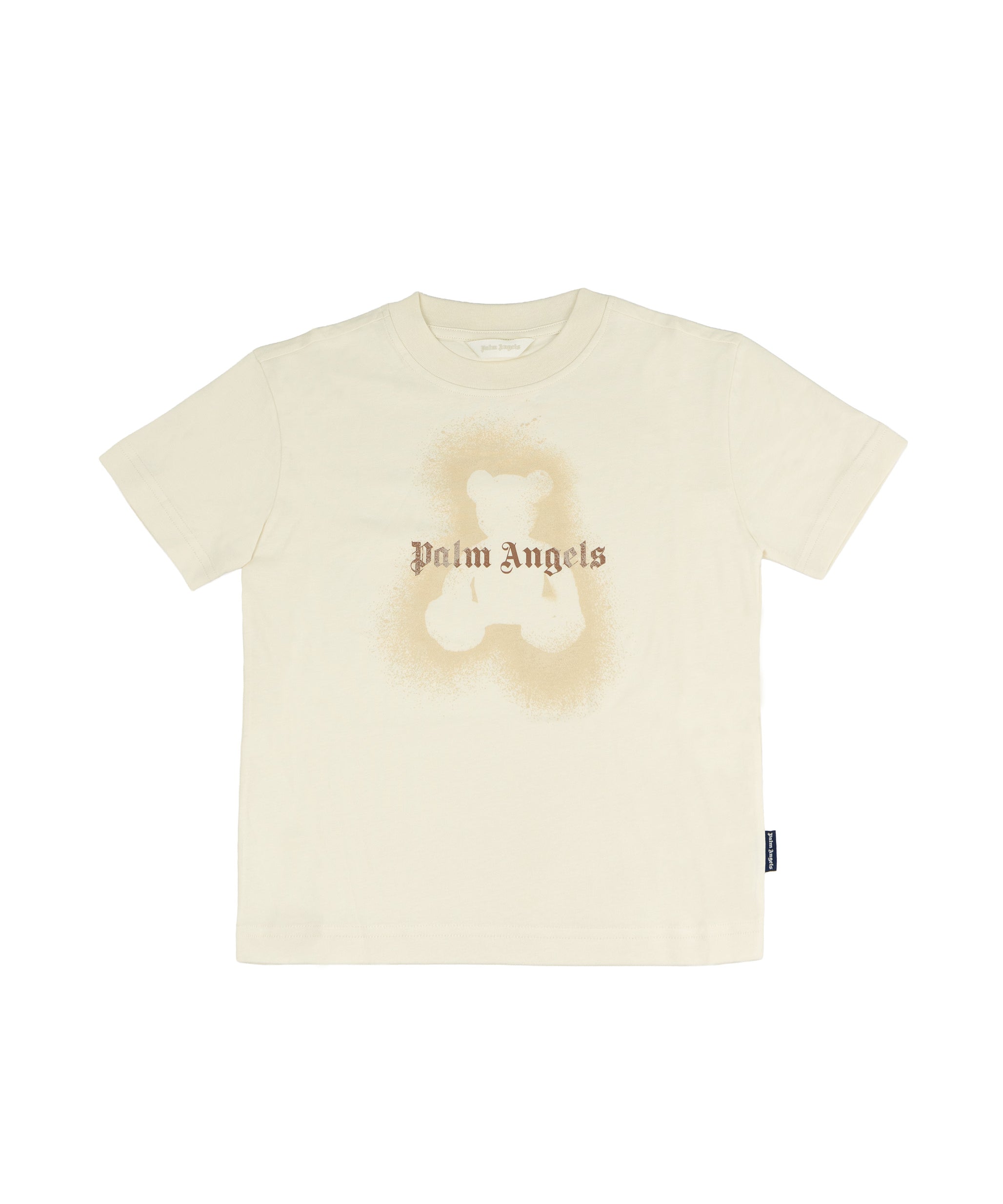 Palm Angels Kids T-Shirt Off-White con Logo Teddy per Bambini