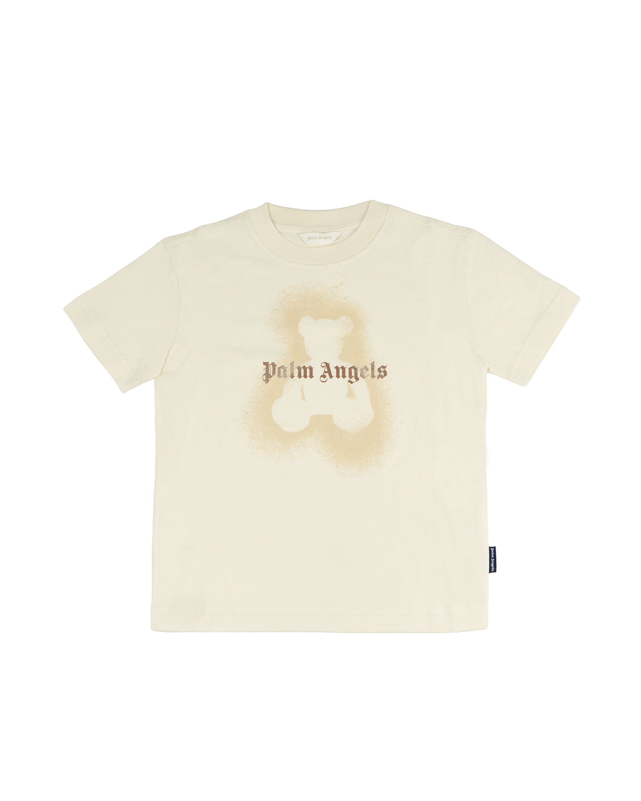 Palm Angels Kids T-Shirt Off-White con Logo Teddy per Bambini