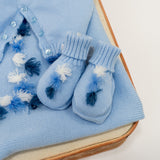 Le Coconnè Scarpine Celesti con Pon Pon per Neonati