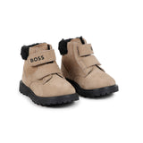 Boss Kids Stivaletti Biscotto in Pelle con Logo per Neonati