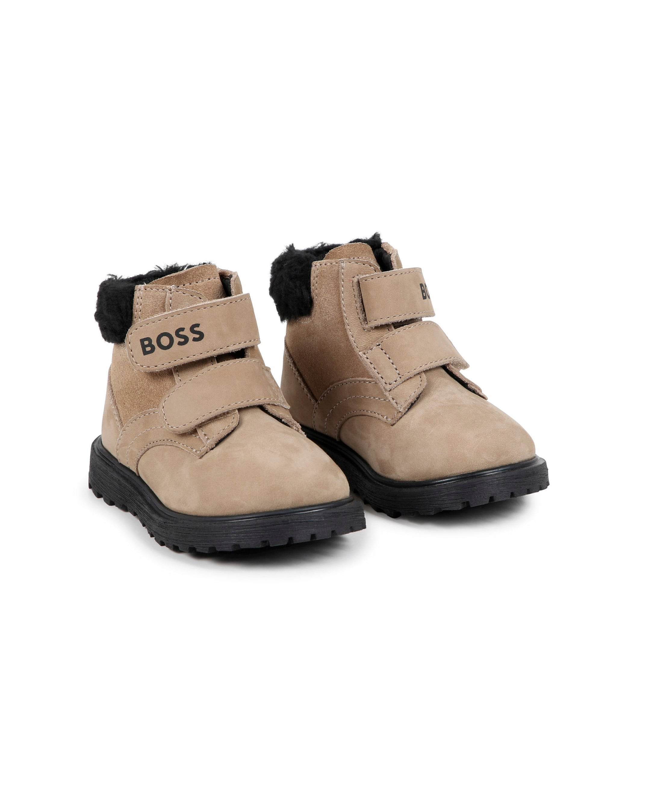 Boss Kids Stivaletti Biscotto in Pelle con Logo per Neonati