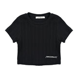 Hinnominate Kids T-shirt Nera a Costine per Bambine