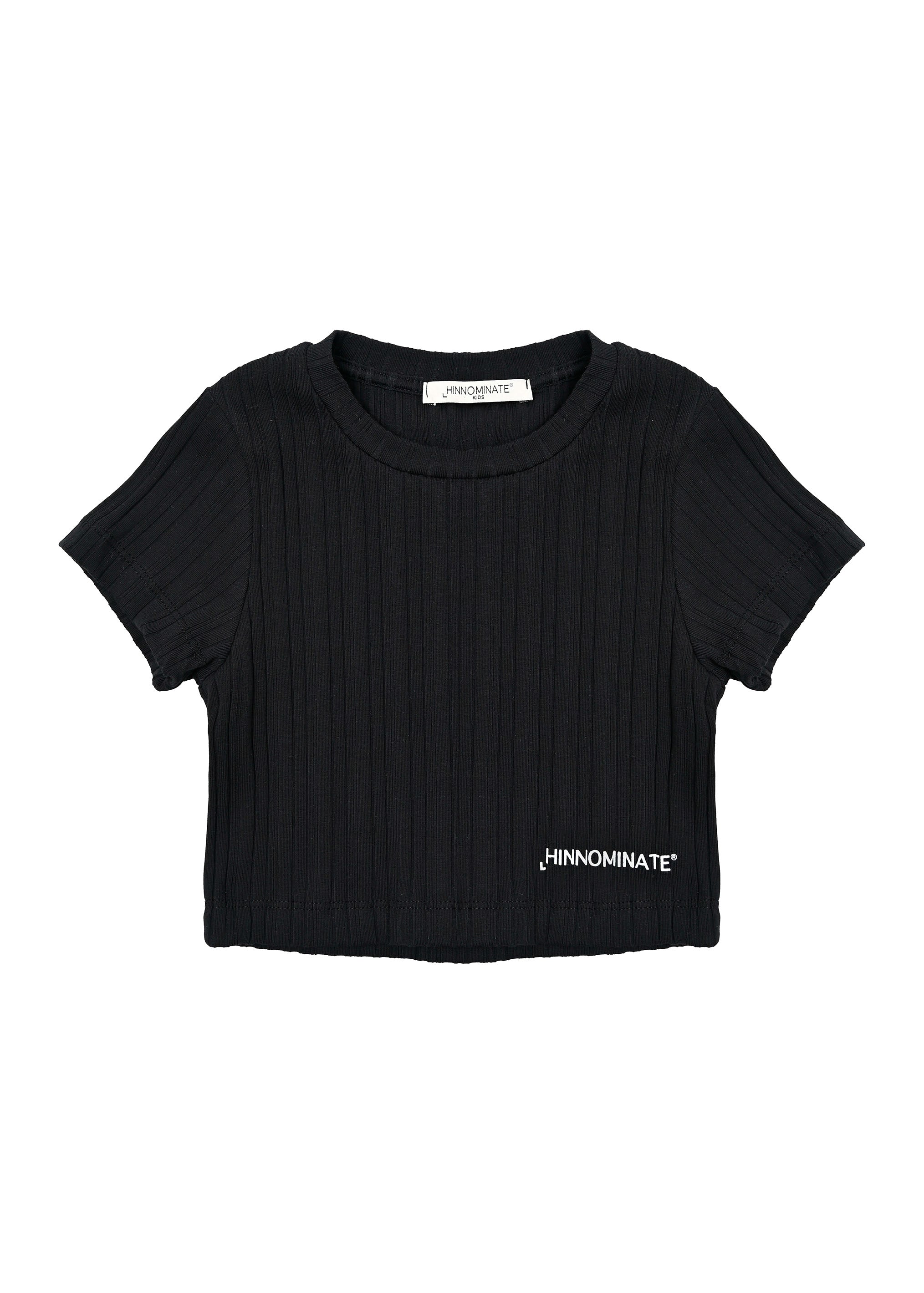 Hinnominate Kids T-shirt Nera a Costine per Bambine