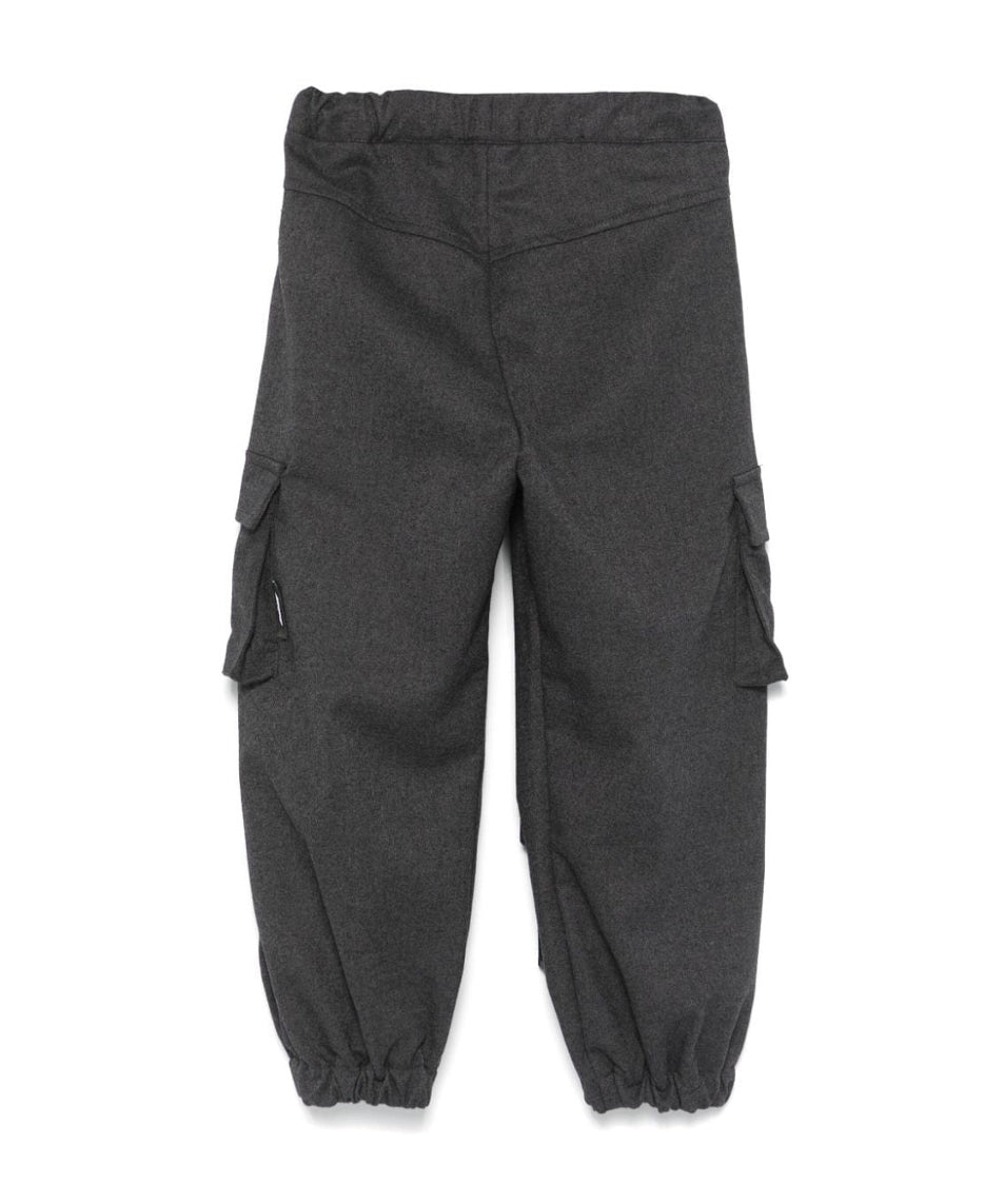 MSGM Kids Pantaloni Cargo Grigi in Felpa per Bambini (retro)