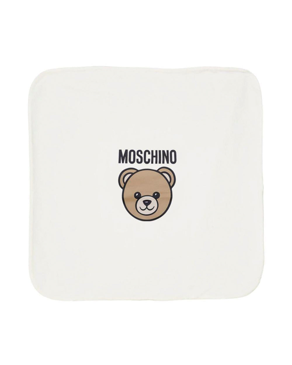 Moschino Kids Coperta Panna con Logo per Neonati
