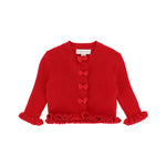 Angel's Face Cardigan Rosso con Fiocchi per Neonate