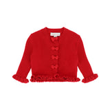 Angel's Face Cardigan Rosso con Fiocchi per Neonate