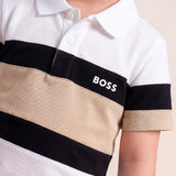 Boss Kids Baby White/Beige/Black Polo