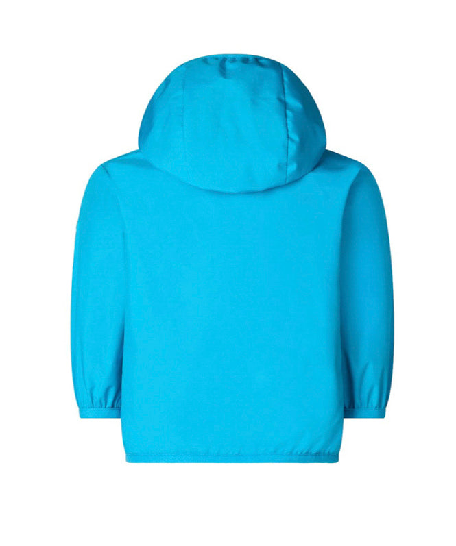 Save the Duck Kids Giubbino Celeste con Cappuccio con Patch Logo per Neonati (retro)