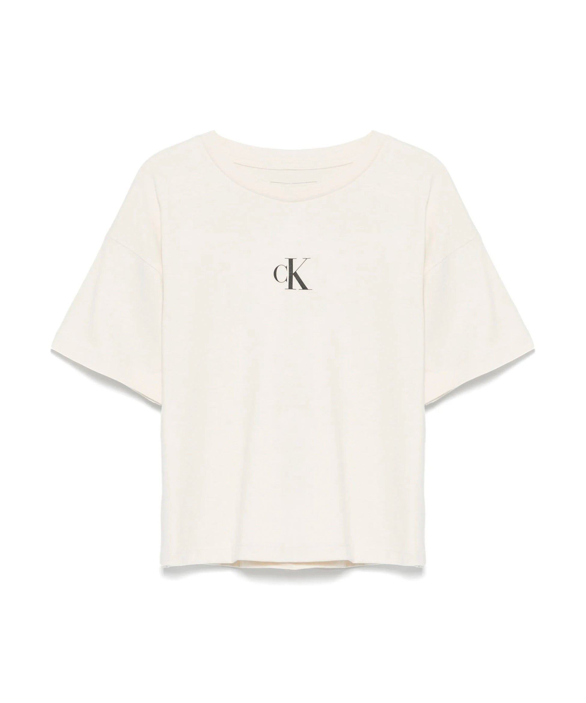 Calvin Klein Kids T-shirt Beige con CK per Bambini