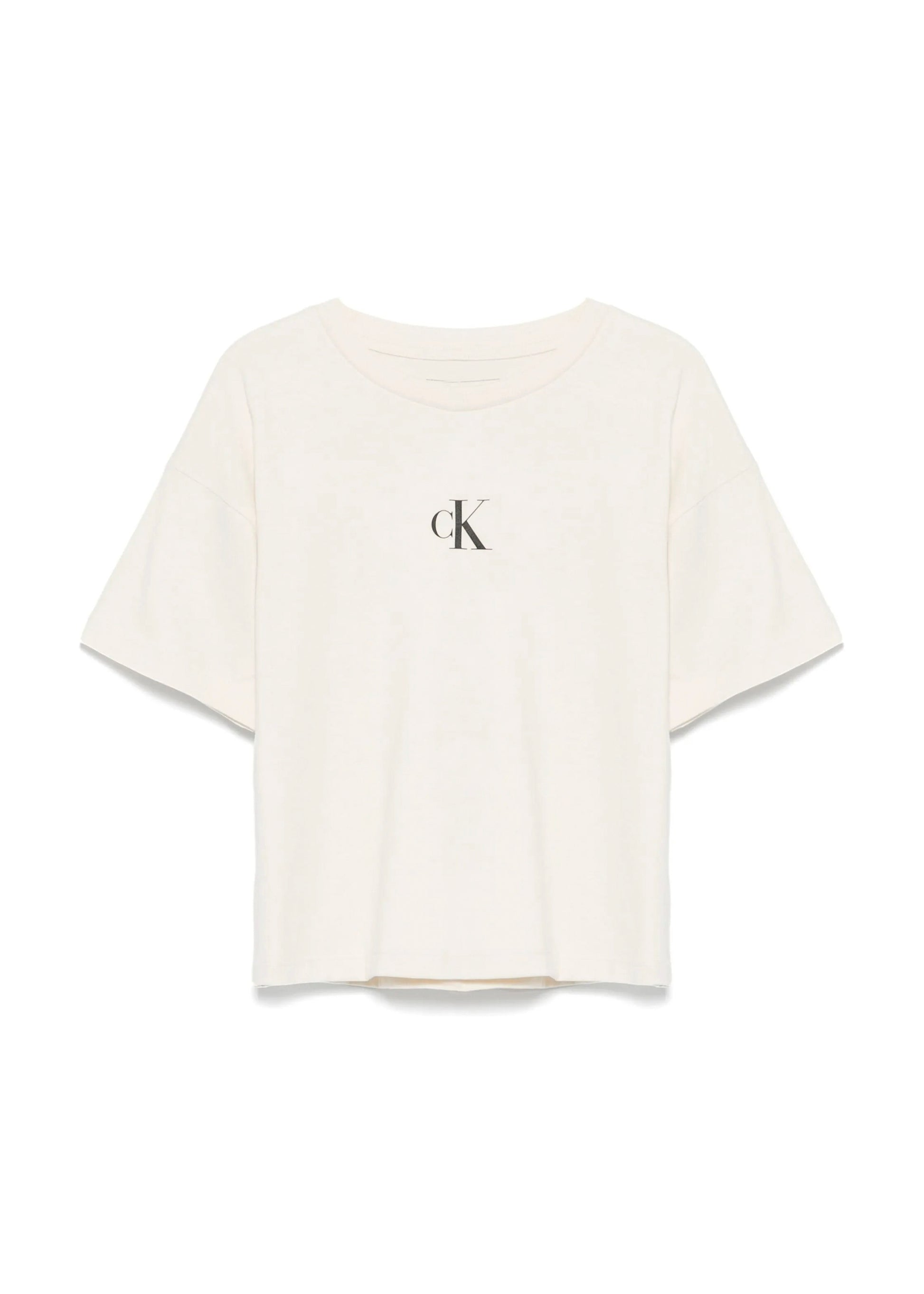 Calvin Klein Kids T-shirt Beige con CK per Bambini