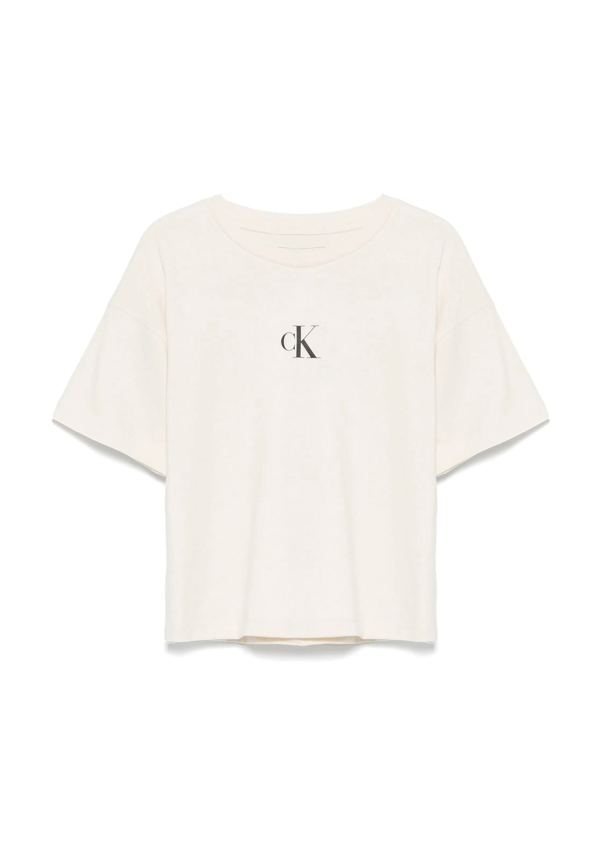 Calvin Klein Kids T-shirt Beige con CK per Bambini