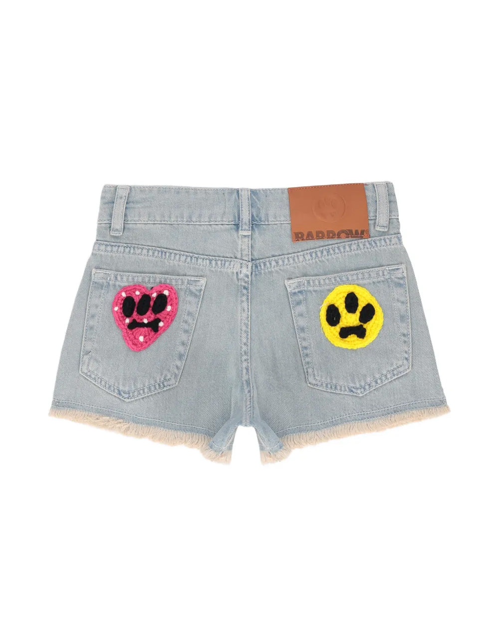 Barrow Kids Short in Denim con Logo e Toppe per Bambine