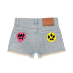 Barrow Kids Short in Denim con Logo e Toppe per Bambine