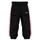 Emilio Pucci Kids Pantalone Nero con Fasce Rosa per Bambine