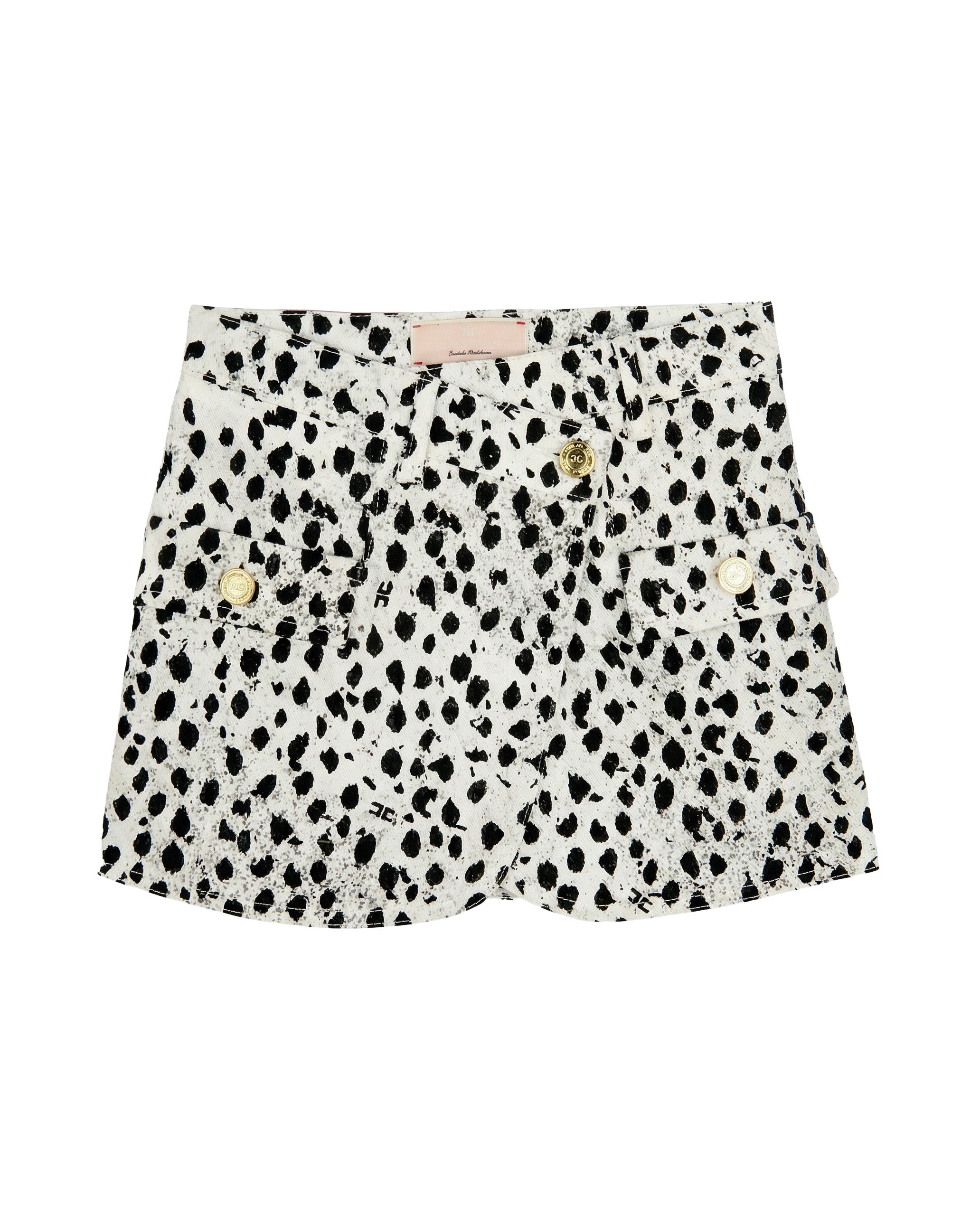 Elisabetta Franchi La Mia Bambina Gonna con Motivo Animalier Avorio/Nero per Bambine