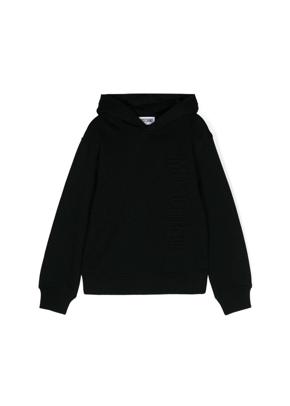 Moschino Kids Felpa Nera con Cappuccio con Logo per Bambini