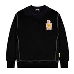 Barrow Kids Felpa Girocollo Nera Stampa Retro per Bambini