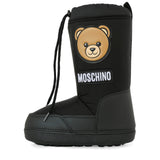 Moschino Kids Stivale da Neve Nero con Logo Teddy per Bambine