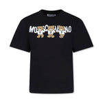 Moschino Kids T-Shirt Nera con Teddy Bear per Bambini