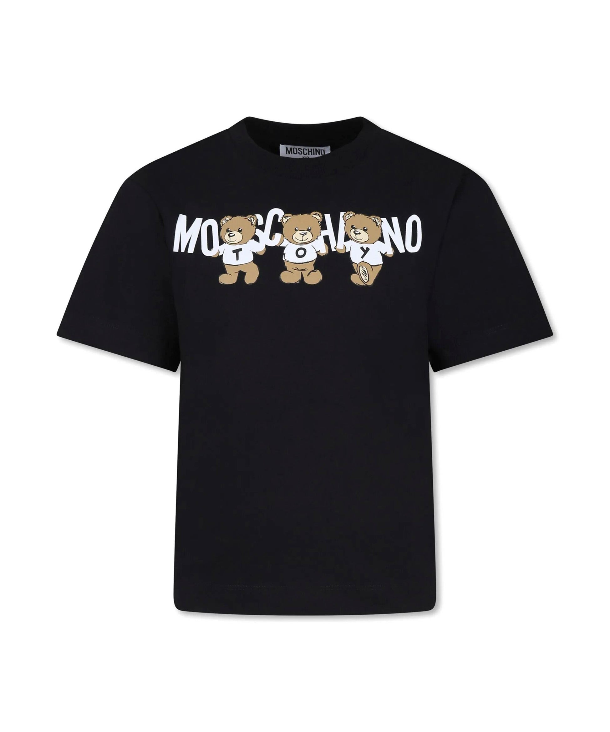 Moschino Kids T-Shirt Nera con Teddy Bear per Bambini