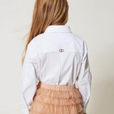 Twinset Kids Camicia Bianca con Strass per Bambine