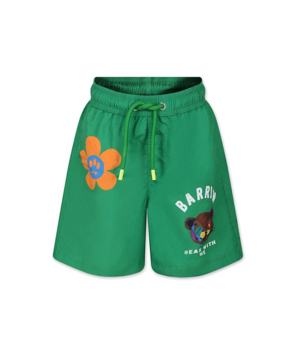 Barrow Kids Costume Boxer Verde con Stampa 