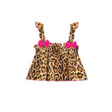 4GIVENESS Baby Girls Spotted Print Swimsuit Top with Bow