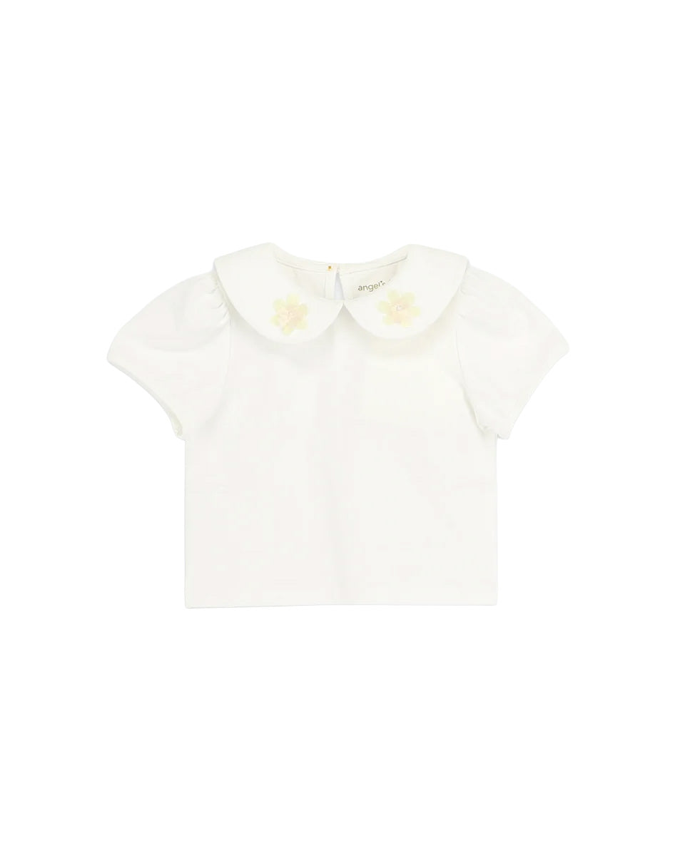 Angel's Face Kids Cassie Top Panna con Ricamo per Neonate
