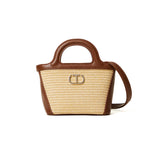 Twinset Kids Borsa a Tracolla Effetto Paglia per Bambine