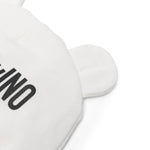 Moschino Kids Cappellino Panna con Stampa Logo Teddy Bear per Neonati (dettaglio)