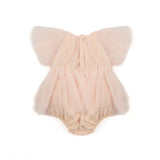 Elisabetta Franchi La Mia Bambina Pagliaccetto Rosa con Maniche a Sbuffo per Neonate