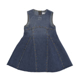 Pinko Kids Abito in Denim con Logo per Bambine