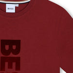 Boss Kids T-shirt Bourdeaux con Stampa per Bambini (dettaglio)